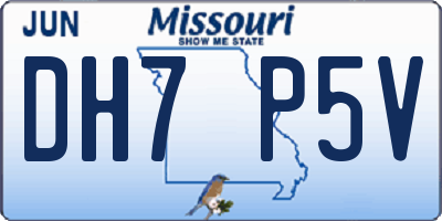 MO license plate DH7P5V