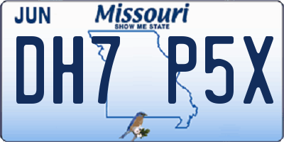 MO license plate DH7P5X