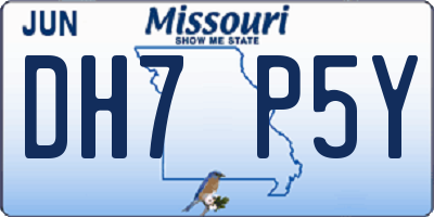 MO license plate DH7P5Y
