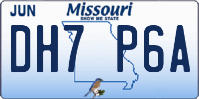 MO license plate DH7P6A
