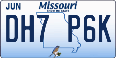 MO license plate DH7P6K