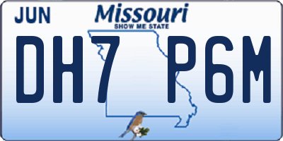 MO license plate DH7P6M