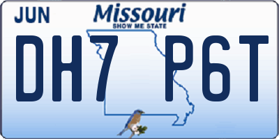 MO license plate DH7P6T