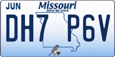 MO license plate DH7P6V