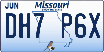 MO license plate DH7P6X