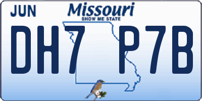 MO license plate DH7P7B