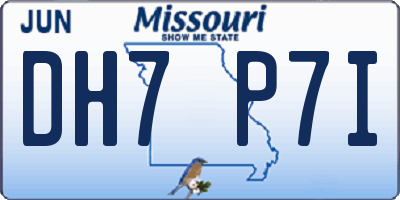 MO license plate DH7P7I