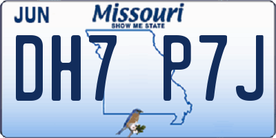 MO license plate DH7P7J