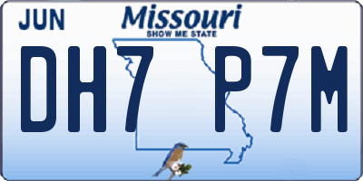 MO license plate DH7P7M
