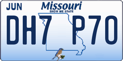 MO license plate DH7P7O