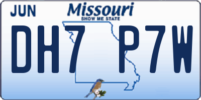 MO license plate DH7P7W