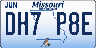 MO license plate DH7P8E