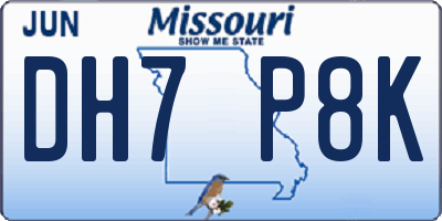 MO license plate DH7P8K