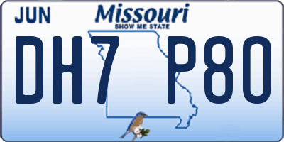 MO license plate DH7P8O