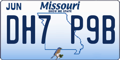 MO license plate DH7P9B