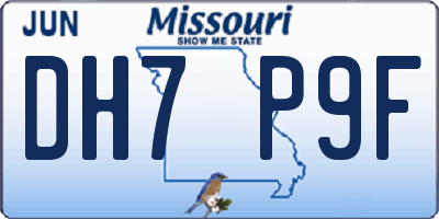 MO license plate DH7P9F