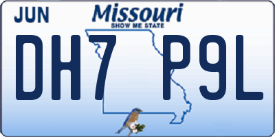 MO license plate DH7P9L