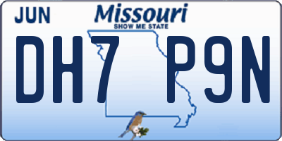MO license plate DH7P9N