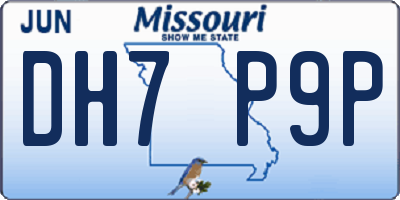 MO license plate DH7P9P