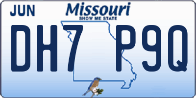 MO license plate DH7P9Q