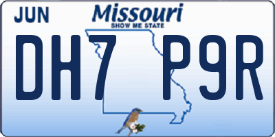 MO license plate DH7P9R