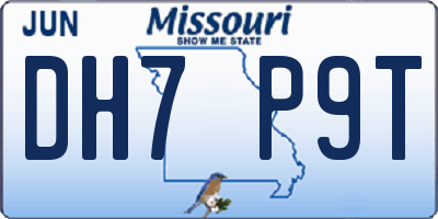 MO license plate DH7P9T