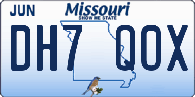 MO license plate DH7Q0X
