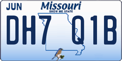 MO license plate DH7Q1B