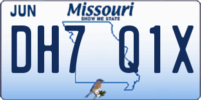 MO license plate DH7Q1X