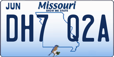 MO license plate DH7Q2A