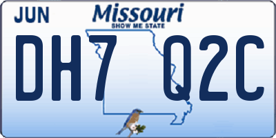 MO license plate DH7Q2C
