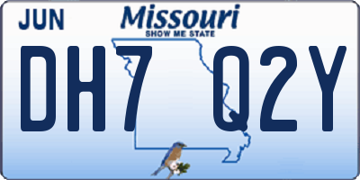 MO license plate DH7Q2Y