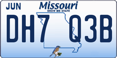 MO license plate DH7Q3B