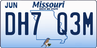 MO license plate DH7Q3M