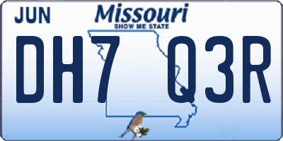 MO license plate DH7Q3R