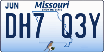 MO license plate DH7Q3Y