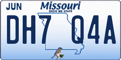 MO license plate DH7Q4A
