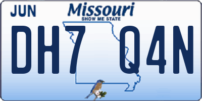 MO license plate DH7Q4N
