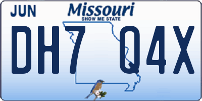 MO license plate DH7Q4X