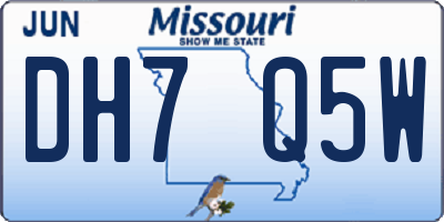 MO license plate DH7Q5W