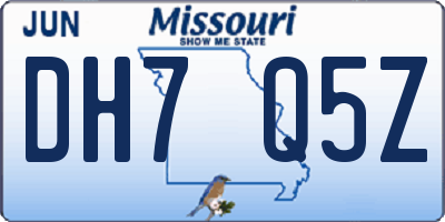 MO license plate DH7Q5Z