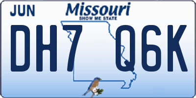 MO license plate DH7Q6K