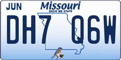 MO license plate DH7Q6W