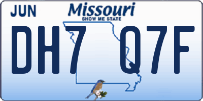 MO license plate DH7Q7F