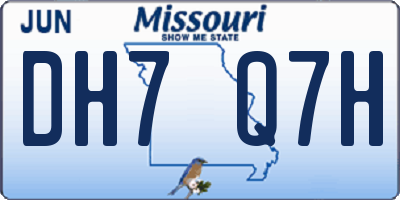 MO license plate DH7Q7H