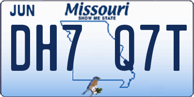 MO license plate DH7Q7T