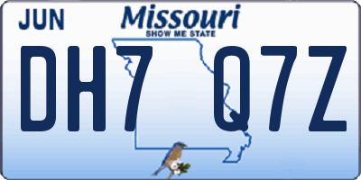 MO license plate DH7Q7Z