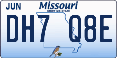 MO license plate DH7Q8E