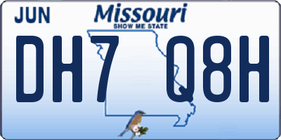 MO license plate DH7Q8H