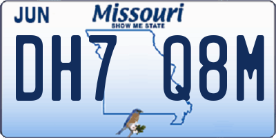 MO license plate DH7Q8M